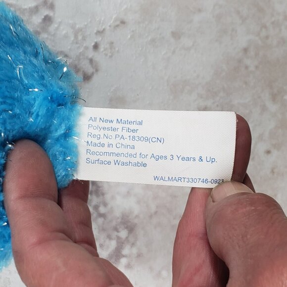 2 Ages 3+ Blue Metallic Fuzzy Bunnies Opp Plush Stuffed Animal 6" - Picture 8 of 11